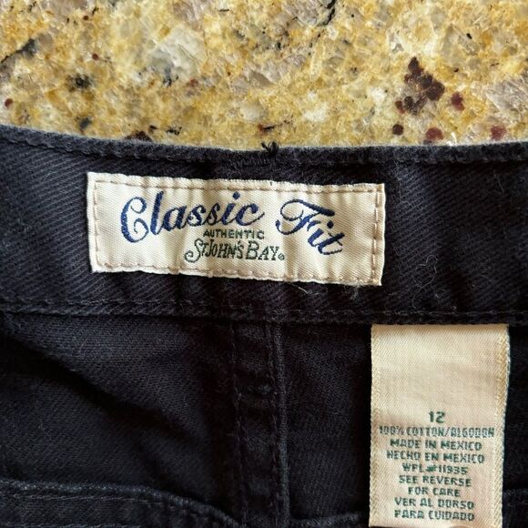 Black Jeans Vintage St John’s Bay High Rise Baggy Relaxed Tapered Leg Denim Mom - Picture 10 of 10